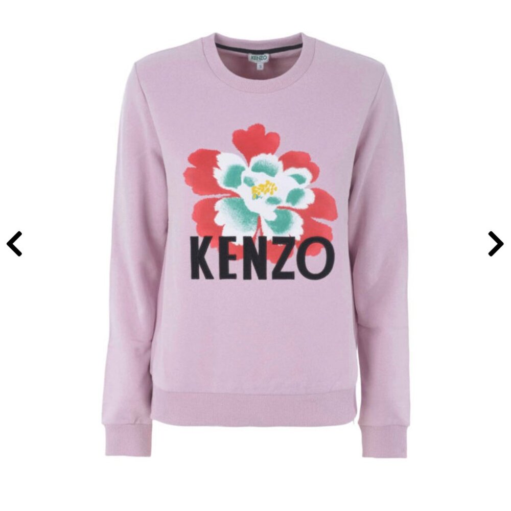 KENZO Paris Pink Flower Sweatshirt, Size S